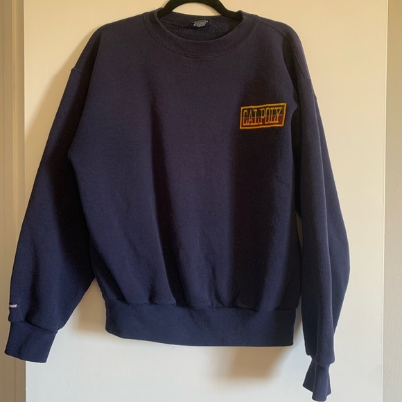 Vintage Other - Vintage Jansport Navy Blue Embroidered Cal Poly Crewneck Sweatshirt Size Large